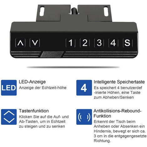 Randaco Scrivania Regolabile In Altezza, Elettrica, Struttura Del Tavolo, Tavolo Telescopico A Colonna Di Sollevamento, Può Contenere Fino A 80 Kg, Grigio 5 Randaco Scrivania Regolabile In Altezza, Elettrica, Struttura Del Tavolo, Tavolo Telescopico A Colonna Di Sollevamento, Può Contenere Fino A 80 Kg, Grigio - immagine 3