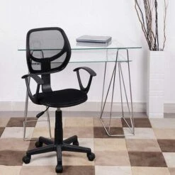 Sedia Girevole Nera Con 5 Ruote Ufficio Cameretta Scrivania Schienale Ergonomico -Ufficio E Casa 6405748 2