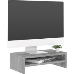 Supporto Per Monitor Grigio Sonoma 42x24x13cm Legno Multistrato VidaXL -Ufficio E Casa 64688620 4