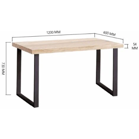 Skraut Home - Scrivania NATURAL - Tavolo Di Studio - Piano In Legno Colore Rovere Nordico Spessore 54 Mm. Gambe In Metallo Bianco. 120x60x73cm 5 Skraut Home - Scrivania NATURAL - Tavolo Di Studio - Piano In Legno Colore Rovere Nordico Spessore 54 Mm. Gambe In Metallo Bianco. 120x60x73cm - immagine 3