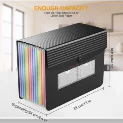RHAFAYRE Cartella A4 A 12 Tasche Cartella Portaoggetti Cartella In Plastica Cartella Espandibile Organizzatore Per Fisarmonica, Schede Colorate -Ufficio E Casa 66557055 4