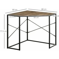 HOMCOM Scrivania Angolare A L Per Computer In Acciaio E Truciolato, 80x80x77.5 Cm, Nera E Marrone 9 HOMCOM Scrivania Angolare A L Per Computer In Acciaio E Truciolato, 80x80x77.5 Cm, Nera E Marrone -Ufficio E Casa 67558448 3