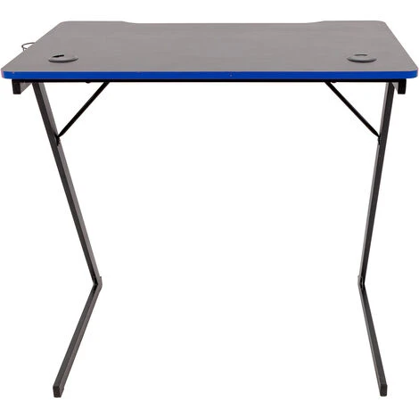 Flame - Scrivania Gaming - 80x50x75h Cm Nero E Blu 6 Flame - Scrivania Gaming - 80x50x75h Cm Nero E Blu - immagine 4