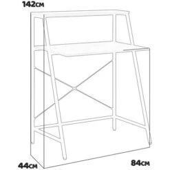 Lenny - Scrivania In Legno E Metallo Con Ripiano - 80x48x104 Cm -Ufficio E Casa 69634829 5