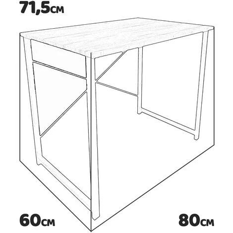 Tiny - Scrivania In Legno E Metallo 80x60x71,5 Cm 7 Tiny - Scrivania In Legno E Metallo 80x60x71,5 Cm - immagine 5