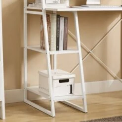 SoBuy Scrivania,Porta PC,Tavolo Per Computer ,Con Tre Ripiani,bianco,FWT29-W -Ufficio E Casa 7450205 3