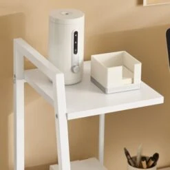 SoBuy Scrivania,Porta PC,Tavolo Per Computer ,Con Tre Ripiani,bianco,FWT29-W -Ufficio E Casa 7450205 4