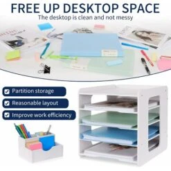 RHAFAYRE Vassoio Per Lettere - Organizer Da Scrivania - Portadocumenti A4 - Per Casa, Ufficio, Scuola (5 Livelli) 8 RHAFAYRE Vassoio Per Lettere - Organizer Da Scrivania - Portadocumenti A4 - Per Casa, Ufficio, Scuola (5 Livelli) -Ufficio E Casa 77205450 2