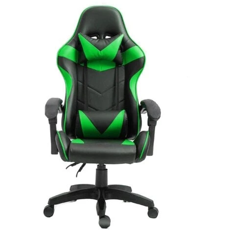GLOXY Sedia Gaming Girevole, Ergonomica, Altezza Regolabile, Con Poggiatesta E Supporto Lombare, Colore Nera E Verde 3 GLOXY Sedia Gaming Girevole, Ergonomica, Altezza Regolabile, Con Poggiatesta E Supporto Lombare, Colore Nera E Verde