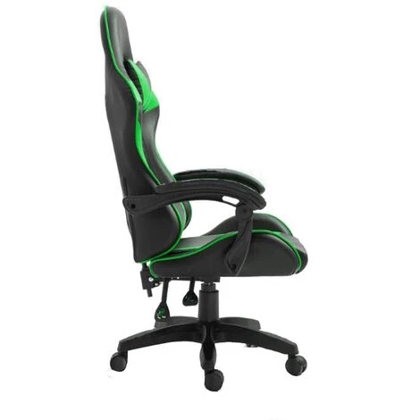 GLOXY Sedia Gaming Girevole, Ergonomica, Altezza Regolabile, Con Poggiatesta E Supporto Lombare, Colore Nera E Verde 4 GLOXY Sedia Gaming Girevole, Ergonomica, Altezza Regolabile, Con Poggiatesta E Supporto Lombare, Colore Nera E Verde - immagine 2