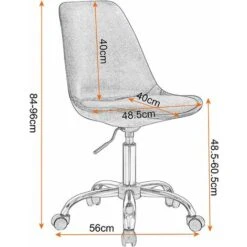 WOLTU Sedia Da Scrivania Poltrona Da Lavoro Ufficio Con Ruote In Acciaio Velluto Rosa -Ufficio E Casa 80878886 3