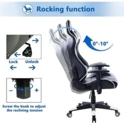 WOLTU Sedia Da Gaming Ergonomica Poltrona Da Gioco Regolabili Per Studio Ufficio Bianca -Ufficio E Casa 80878944 5