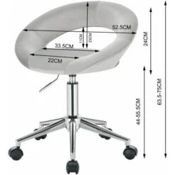 WOLTU Sedia Da Scrivania Poltrona Da Lavoro Ufficio Con Ruote In Acciaio Grigio -Ufficio E Casa 80879448 3