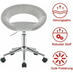 WOLTU Sedia Da Scrivania Poltrona Da Lavoro Ufficio Con Ruote In Acciaio Grigio -Ufficio E Casa 80879448 4