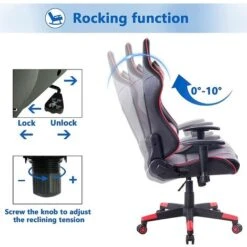 WOLTU Sedia Da Gaming Ergonomica Poltrona Da Gioco Regolabili Per Studio Ufficio Rosso -Ufficio E Casa 80879569 5