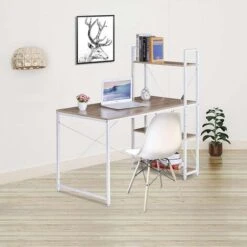 WOLTU Scrivania Con 4 Ripiani Tavolo Porta PC Computer Casa Ufficio 120cm Ruggine+nero -Ufficio E Casa 80879717 5