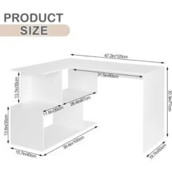 WOLTU Scrivania Angolare A 3 Ripiani Con Mensola Tavolo Da Lavoro Ufficio Legno -Ufficio E Casa 80879754 2