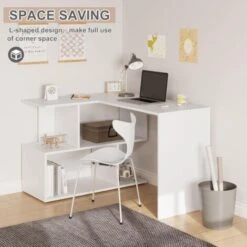 WOLTU Scrivania Angolare A 3 Ripiani Con Mensola Tavolo Da Lavoro Ufficio Legno -Ufficio E Casa 80879754 3