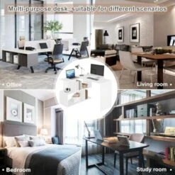 WOLTU Scrivania Angolare A 3 Ripiani Con Mensola Tavolo Da Lavoro Ufficio Legno -Ufficio E Casa 80879754 4