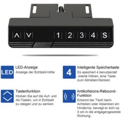 Randaco Scrivania Regolabile In Altezza Elettricamente Telescopica Fino A 80kg, Grigia -Ufficio E Casa 80885783 3