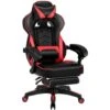 WOLTU Poltrona Sedia Gaming Ufficio PU Reclinabile Con Poggiapiedi Collo Cuscino Rosso -Ufficio E Casa 81034637 1