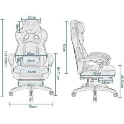 WOLTU Poltrona Sedia Gaming Ufficio PU Reclinabile Con Poggiapiedi Collo Cuscino Rosso 9 WOLTU Poltrona Sedia Gaming Ufficio PU Reclinabile Con Poggiapiedi Collo Cuscino Rosso -Ufficio E Casa 81034637 3