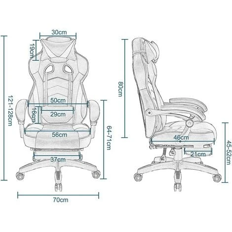 WOLTU Poltrona Sedia Gaming Ufficio PU Reclinabile Con Poggiapiedi Collo Cuscino Rosso 5 WOLTU Poltrona Sedia Gaming Ufficio PU Reclinabile Con Poggiapiedi Collo Cuscino Rosso - immagine 3