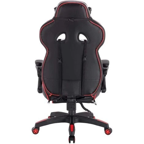 WOLTU Poltrona Sedia Gaming Ufficio PU Reclinabile Con Poggiapiedi Collo Cuscino Rosso 6 WOLTU Poltrona Sedia Gaming Ufficio PU Reclinabile Con Poggiapiedi Collo Cuscino Rosso - immagine 4