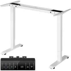 WOLTU Scrivania Regolabile In Altezza Tra 72-120cm. Telaio Del Tavolo Con 2 Motori. Scrivania Elettrica Con Funzione Di Memoria. Sistema Anticollisione. Bianco