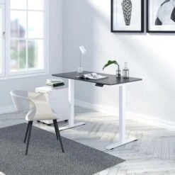 WOLTU Scrivania Regolabile In Altezza Tra 72-120cm. Telaio Del Tavolo Con 2 Motori. Scrivania Elettrica Con Funzione Di Memoria. Sistema Anticollisione. Bianco -Ufficio E Casa 81315440 4