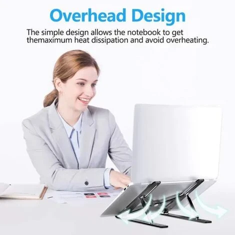 None Supporto PC Portatile Supporto Per Laptop Multi-Angolo Nero 4 None Supporto PC Portatile Supporto Per Laptop Multi-Angolo Nero - immagine 2