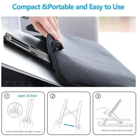 None Supporto PC Portatile Supporto Per Laptop Multi-Angolo Nero 5 None Supporto PC Portatile Supporto Per Laptop Multi-Angolo Nero - immagine 3