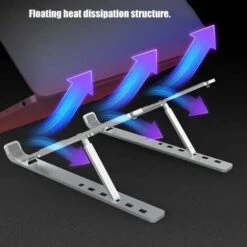 None Supporto Regolabile Per Laptop N3 Per Notebook Con Pad In Silicone Antiscivolo Argento -Ufficio E Casa 81351726 3