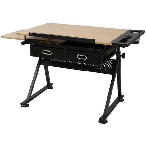 Tavolo Da Disegno - Piano Inclinabile, Altezza Regolabile, Con 2 Cassetti E Sgabello, Artistico, Da Architetto - Scrivania Da Di 4 Tavolo Da Disegno - Piano Inclinabile, Altezza Regolabile, Con 2 Cassetti E Sgabello, Artistico, Da Architetto - Scrivania Da Di - immagine 2