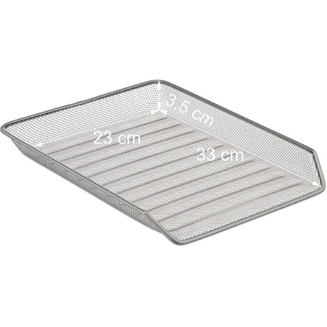 Relaxdays Organizer Portadocumenti Con 5 Vaschette, Portalettere A4, HLP: 37,5 X 30 X 35 Cm, Rete In Acciaio, Argentato 7 Relaxdays Organizer Portadocumenti Con 5 Vaschette, Portalettere A4, HLP: 37,5 X 30 X 35 Cm, Rete In Acciaio, Argentato - immagine 5