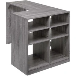 Scrivania A 6 Scomparti Mix N Modul Effetto Rovere Grigio - 5 Five Simply Smart -Ufficio E Casa 83771461 2