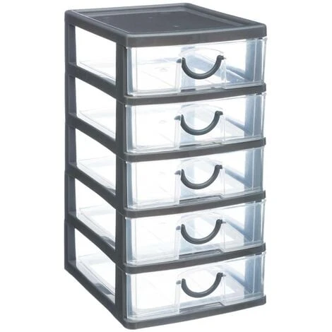 Torre Di Stoccaggio In Plastica A 5 Cassetti - 5 Five Simply Smart 3 Torre Di Stoccaggio In Plastica A 5 Cassetti - 5 Five Simply Smart