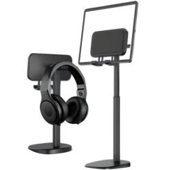 Supporto Smartphone Cellulare Tablet Da Tavolo Regolabile Con Portacuffie QZJ201 -Ufficio E Casa 86543056 3