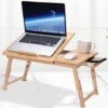 Tavolino Vassoio Da Letto Divano In Bambu' PC Tablet Pieghevole Legno Naturale -Ufficio E Casa 87554825 1