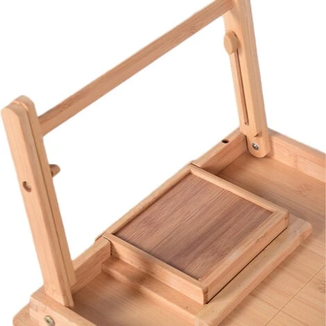 Tavolino Vassoio Da Letto Divano In Bambu' PC Tablet Pieghevole Legno Naturale 4 Tavolino Vassoio Da Letto Divano In Bambu' PC Tablet Pieghevole Legno Naturale - immagine 2
