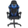 GLOXY Sedia Gaming Girevole, Ergonomica, Altezza Regolabile, Con Poggiatesta E Supporto Lombare, Colore Nera E Blu