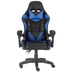 GLOXY Sedia Gaming Girevole, Ergonomica, Altezza Regolabile, Con Poggiatesta E Supporto Lombare, Colore Nera E Blu
