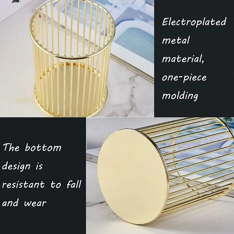 HIASDFLS Portamatite In Metallo Portamatite Durevole Rotondo Portamatite Dorato Scavato Portamatite In Ferro Traforato Contenitore Portaoggetti Per Cancelleria Metallico Rotondo - Oro 5 HIASDFLS Portamatite In Metallo Portamatite Durevole Rotondo Portamatite Dorato Scavato Portamatite In Ferro Traforato Contenitore Portaoggetti Per Cancelleria Metallico Rotondo - Oro - immagine 3