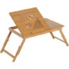 Homcom Tavolino Da Letto Per PC Portatile Con Sistema Di Raffreddamento In Bambù, 55x35x22-30cm -Ufficio E Casa 8962495 1