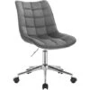 WOLTU Sedia Da Scrivania Per Ufficio Studio. Sgabello Girevole Altezza Regolabile Con Schienale In Velluto Grigio Scuro -Ufficio E Casa 90500503 1