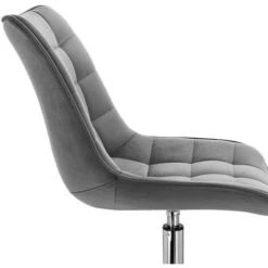 WOLTU Sedia Da Scrivania Per Ufficio Studio. Sgabello Girevole Altezza Regolabile Con Schienale In Velluto Grigio Scuro -Ufficio E Casa 90500503 4