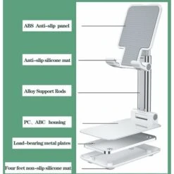 Supporto Solido Per Telefono Cellulare Per Scrivania Ufficio Con Caviglia Altezza Appoggio Regolabile E Supporto Per Telefono Pieghevole Per Tutti Gli Smartphone IPhone（nero） -Ufficio E Casa 90982588 3