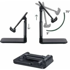 Supporto Solido Per Telefono Cellulare Per Scrivania Ufficio Con Caviglia Altezza Appoggio Regolabile E Supporto Per Telefono Pieghevole Per Tutti Gli Smartphone IPhone（Bianco） -Ufficio E Casa 90982776 5