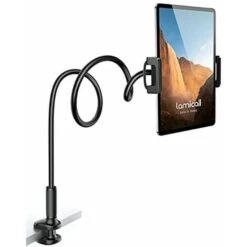 Supporto Per Tablet A Collo D'oca Per Letto - Morsetto Per Braccio Flessibile Per Tablet Compatibile Con Letto - Nero.