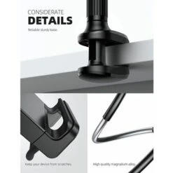 Supporto Per Tablet A Collo D'oca Per Letto - Morsetto Per Braccio Flessibile Per Tablet Compatibile Con Letto - Nero. -Ufficio E Casa 91724245 5